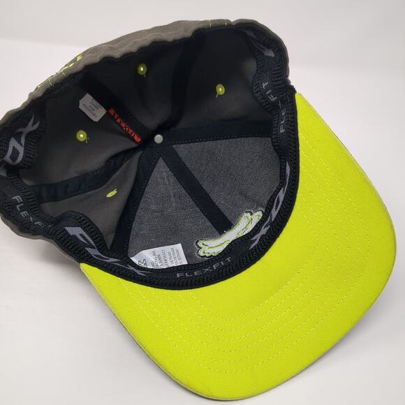 Fox Fitted Baseball Hat Gray XL Embroidered Logo Flexfit Colorblock - Picture 8 of 9